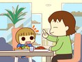 うちの３姉妹　第４６話　「次女に質問」「風邪でレベルアップ」「次女のこと」