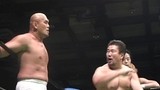 グローバル・タッグリーグ戦２０１２公式戦　２０１２年４月２７日　新潟市体育館　第７試合　秋山準＆齋藤彰俊ＶＳ佐々木健介＆宮原健斗　メインイベント　３０分１本勝負