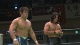Ｓｈｉｎｙ Ｎａｖｉｇ．２０１３～丸藤正道デビュー１５周年記念大会～　２０１３年８月２４日　東京・後楽園ホール　第６試合　王者組：シェイン・ヘイスト＆マイキー・ニコルスｖｓ挑戦者組：佐々木義人＆石川晋也　ＧＨＣタッグ選手権試合　セミファイナル　６０分１本勝負