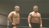 方舟　ＨＯＵＪＯＵＹＡ　２０１３　２０１３年９月１６日　福岡・博多スターレーン　第６試合　丸藤正道＆中嶋勝彦ｖｓ杉浦貴＆平柳玄藩　ＢＲＡＶＥｖｓＮＯ　ＭＥＲＣＹ　４５分１本勝負