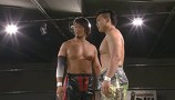 グローバル・タッグリーグ戦２０１４最終戦　２０１４年４月２７日　北海道・札幌テイセンホール　第８試合　丸藤正道＆中嶋勝彦ＶＳマイキー・ニコルス＆シェイン・へイスト　グローバル・タッグリーグ戦２０１４最終戦　３０分１本勝負
