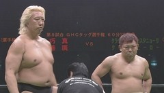 Ｗｉｎｔｅｒ　Ｎａｖｉｇ．２０１０最終戦　～ジョー樋口　追悼大会～　２０１０年１２月５日　東京・日本武道館　第８試合　王者組：髙山善廣、佐野巧真ＶＳ挑戦者組：クリス・ヒーロー、クラウディオ・カスタニョーリ　セミファイナル　ＧＨＣタッグ選手権試合　６０分１本勝負