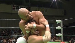 グローバル・タッグリーグ戦２０１２最終戦　２０１２年４月２９日　東京・後楽園ホール　第７試合　秋山準＆齋藤彰俊ＶＳ丸藤正道＆モハメドヨネ　メインイベント　３０分１本勝負