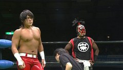 リクエストマッチ　対森嶋猛　名勝負集　王者組：鈴木鼓太郎＆青木篤志ｖｓ挑戦者組：拳王＆剣舞　ＧＨＣジュニアタッグ選手権試合　２０１１年１０月２９日 新潟市体育館